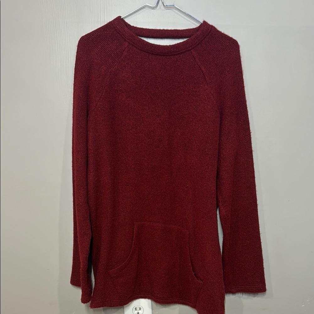 Open Back Cozy Red Knit Sweater